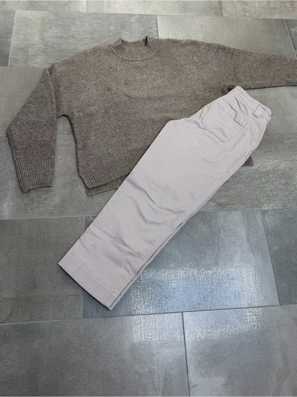 American Eagle Outfitters Taupe/Brown Mock Neck Sweater